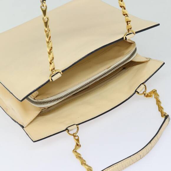 CELINE Chain Shoulder Bag Enamel Beige Gold - Picture 7 of 13